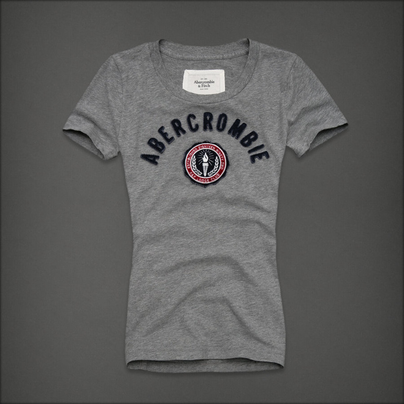 Abercrombie Fitch Mujeres De Cuello Redondo Corto Remera AF8199